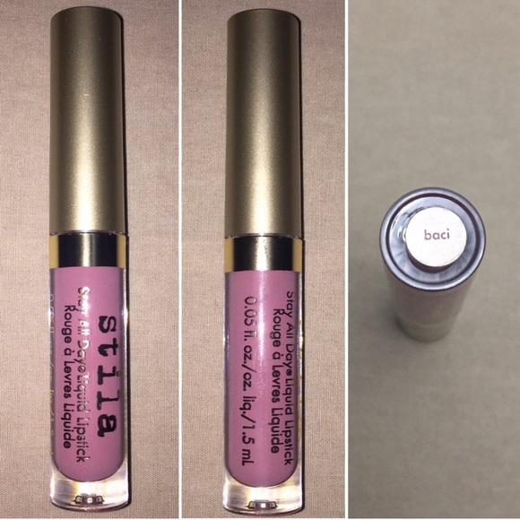 NEW STILA STAY ALL DAY LIQUID LIPSTICK BACI NUDE PINK MINI TRAVEL SIZE 1.5 ml - Picture 3 of 12